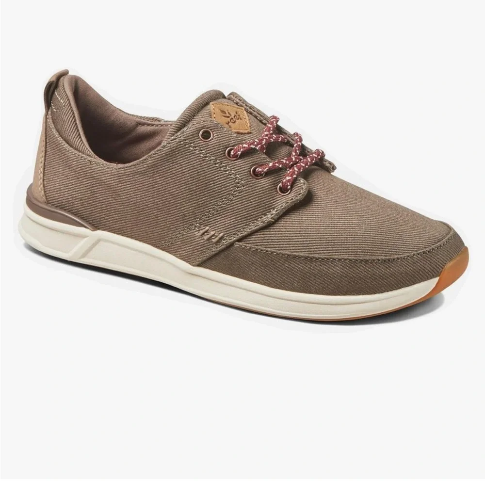 REEF Women's Rover Low Beige Textile Canvas Lace-Up Sneaker, Women’s Sz 10